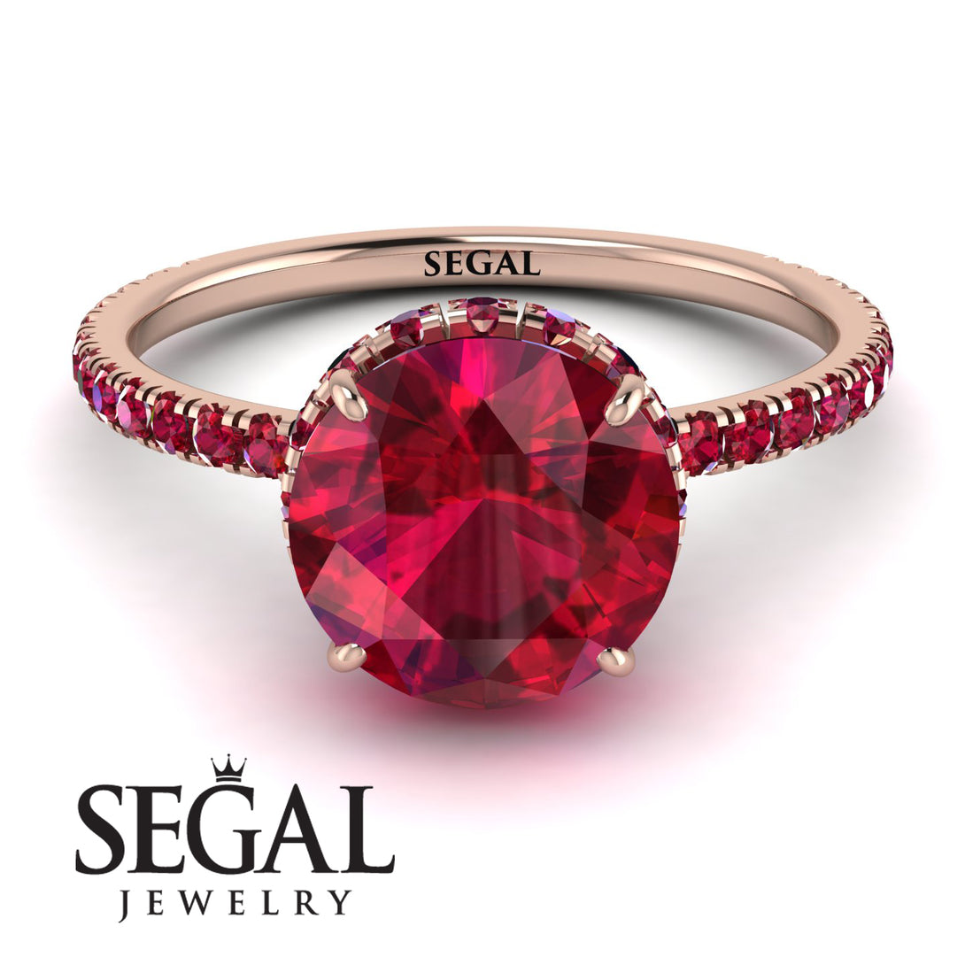 2ct Hidden Halo Ruby Engagement Ring - Adaline No. 56