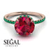 2ct Hidden Halo Ruby Engagement Ring - Adaline No. 26