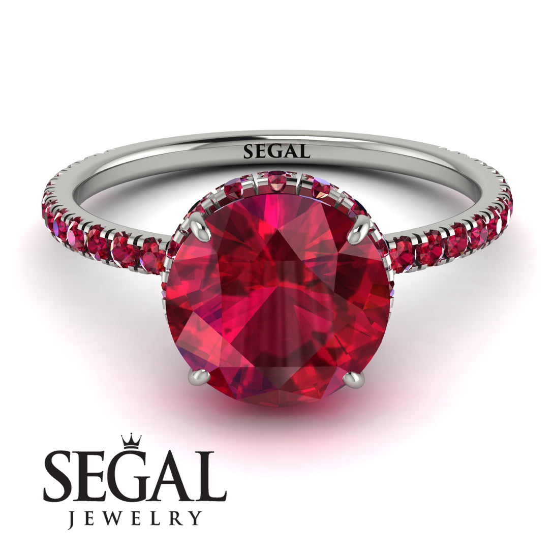 2ct Hidden Halo Ruby Engagement Ring - Adaline No. 57