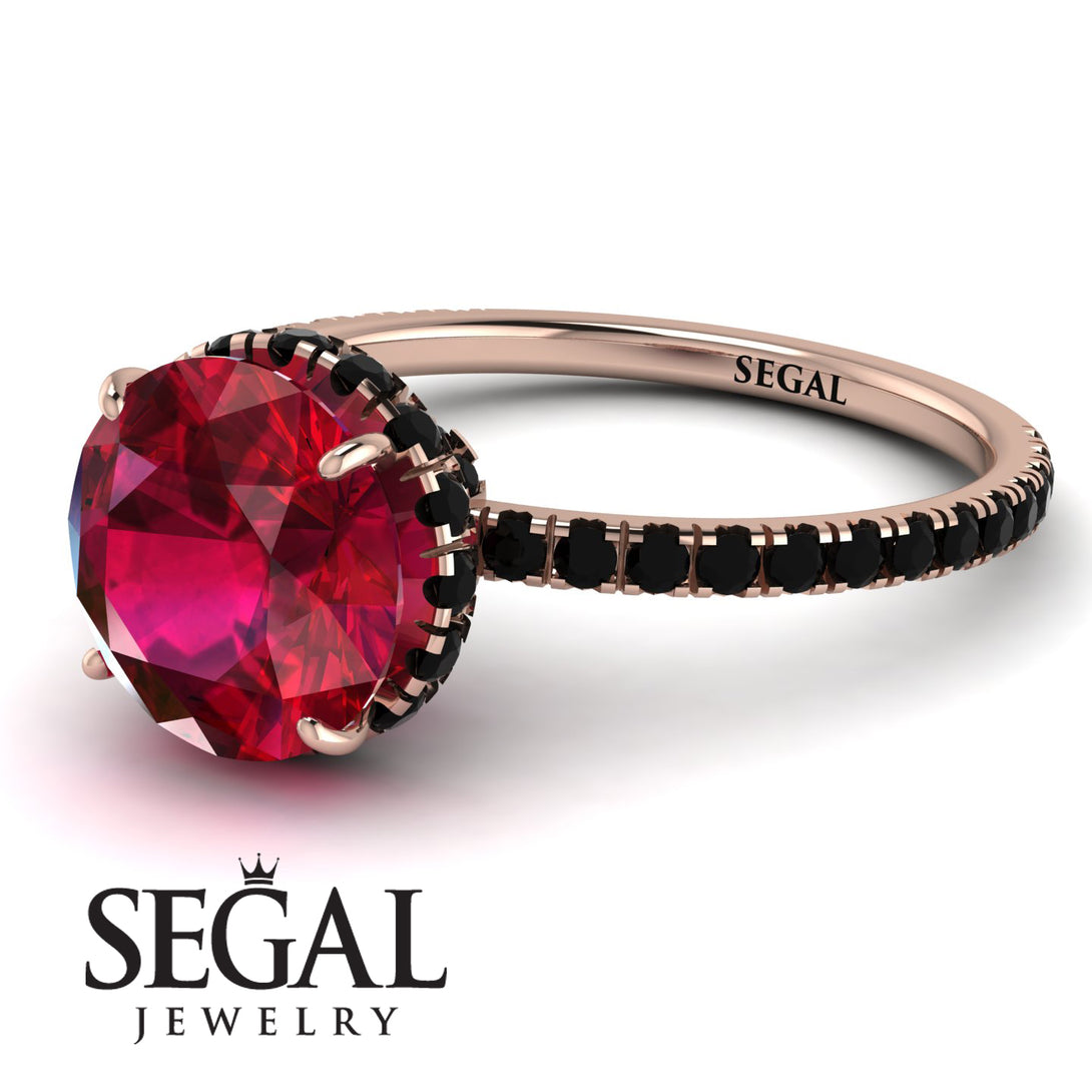 2ct Hidden Halo Ruby Engagement Ring - Adaline No. 41