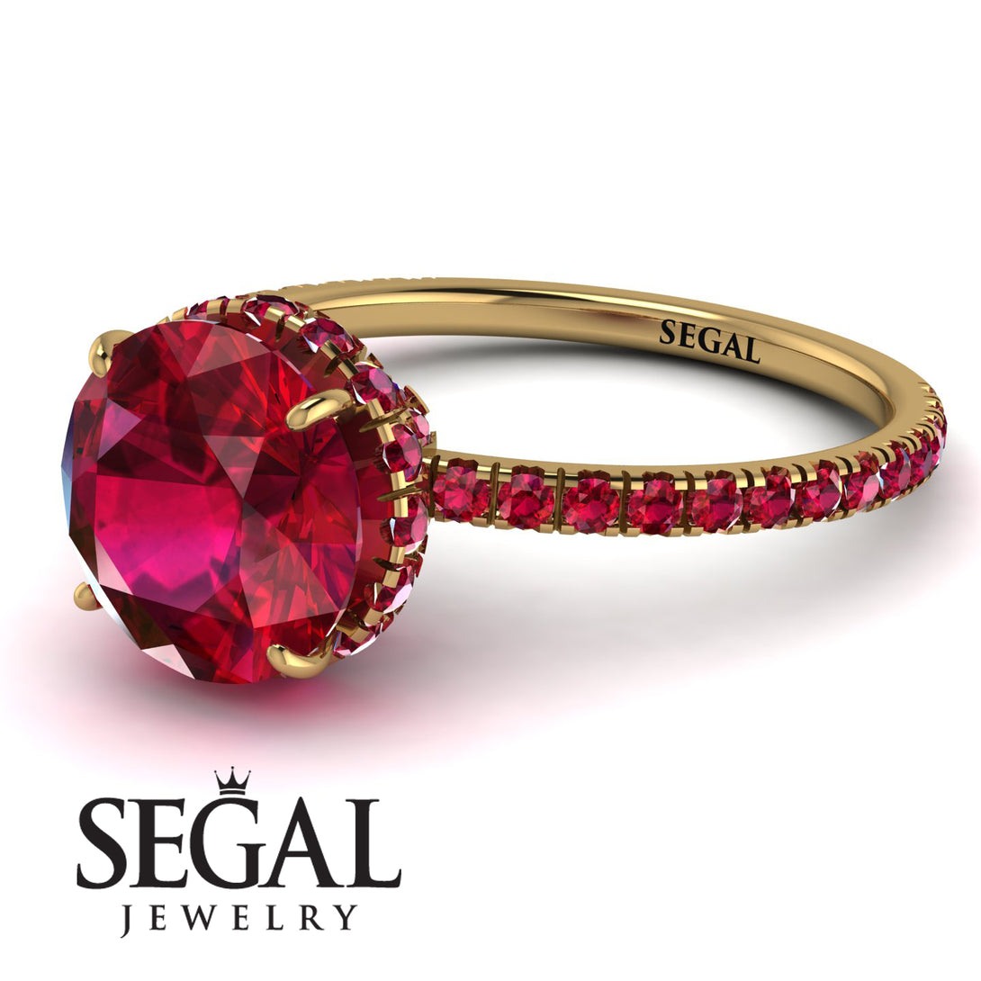 2ct Hidden Halo Ruby Engagement Ring - Adaline No. 55