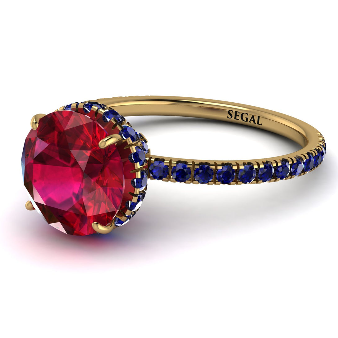 2ct Hidden Halo Ruby Engagement Ring - Adaline No. 70