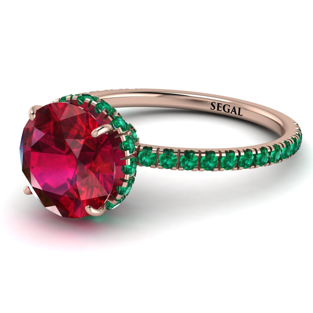 2ct Hidden Halo Ruby Engagement Ring - Adaline No. 26
