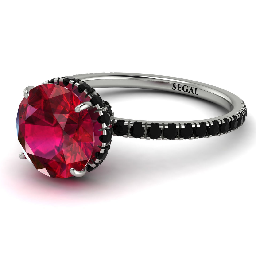 2ct Hidden Halo Ruby Engagement Ring - Adaline No. 42