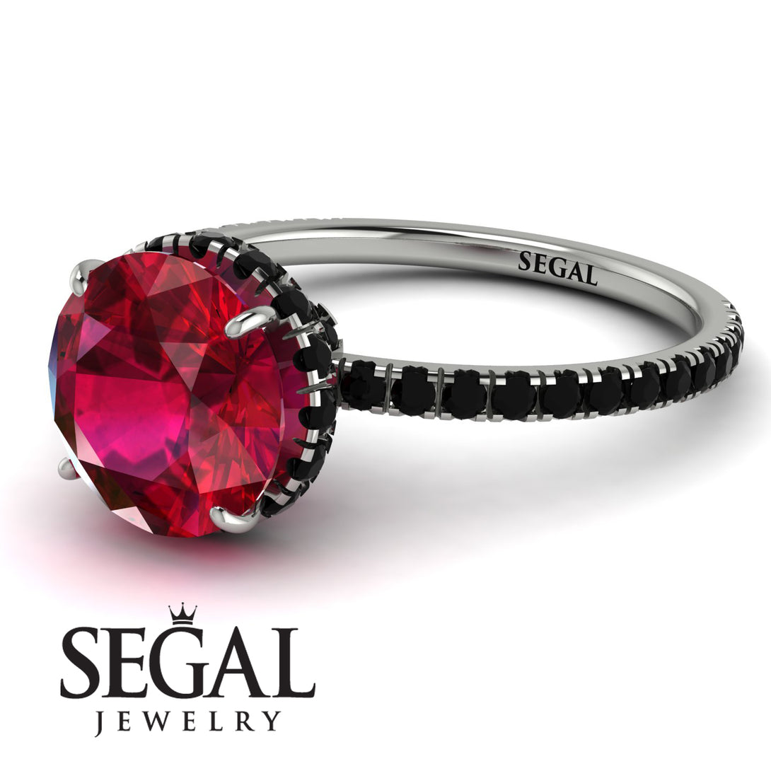 2ct Hidden Halo Ruby Engagement Ring - Adaline No. 42