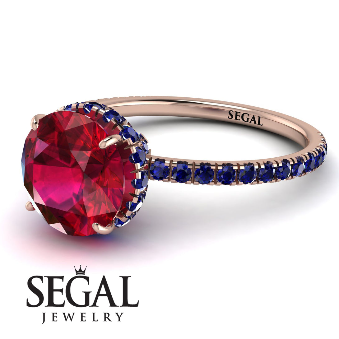 2ct Hidden Halo Ruby Engagement Ring - Adaline No. 71