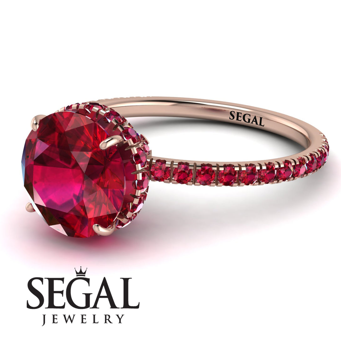 2ct Hidden Halo Ruby Engagement Ring - Adaline No. 56
