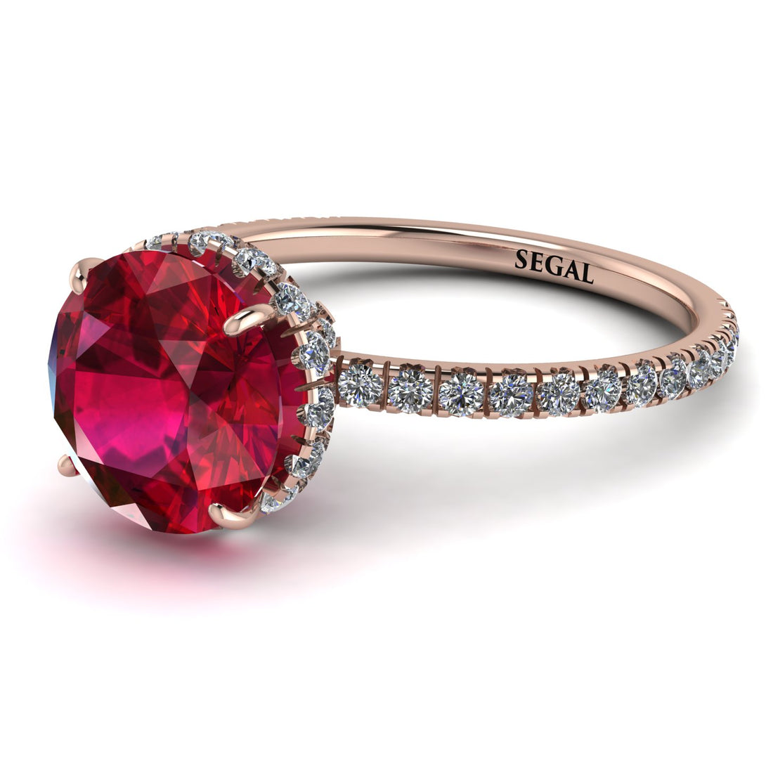 2ct Hidden Halo Ruby Engagement Ring - Adaline No. 11