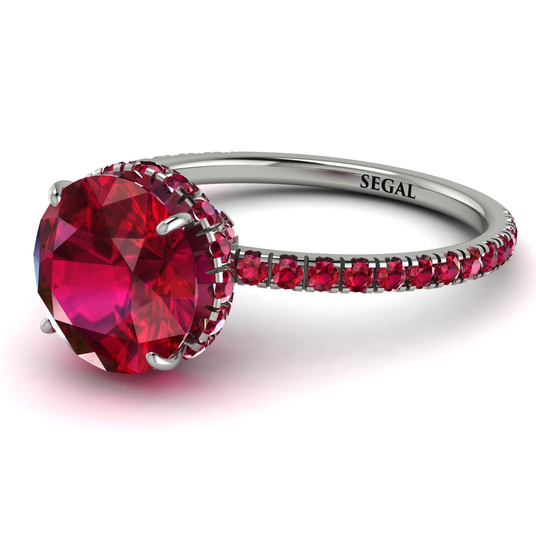 2ct Hidden Halo Ruby Engagement Ring - Adaline No. 57