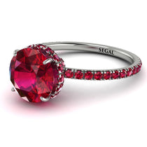 2ct Hidden Halo Ruby Engagement Ring - Adaline No. 57 image 1