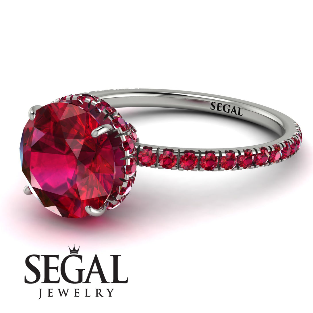 2ct Hidden Halo Ruby Engagement Ring - Adaline No. 57