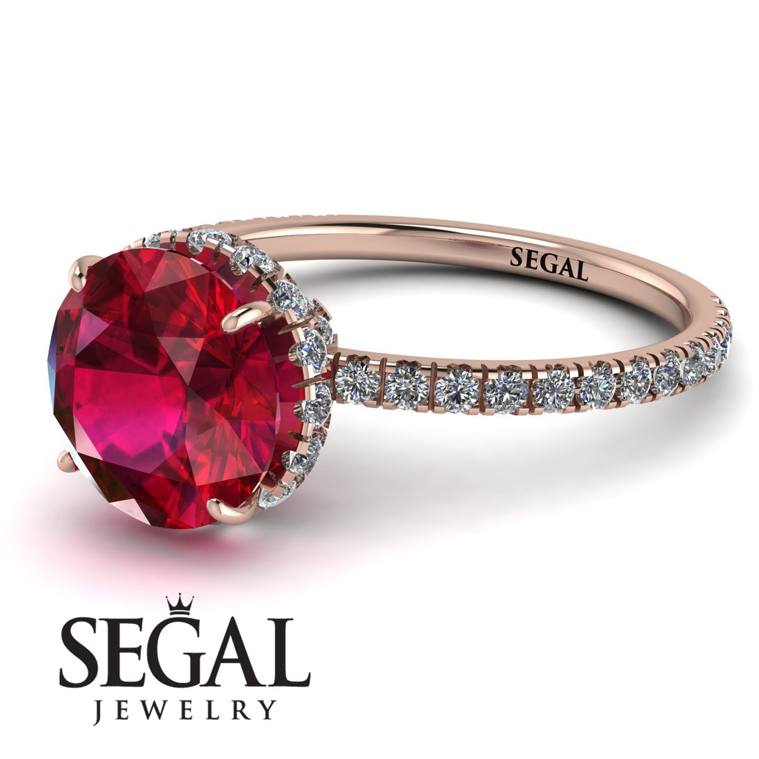 2ct Hidden Halo Ruby Engagement Ring - Adaline No. 11