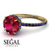 2ct Hidden Halo Ruby Engagement Ring - Adaline No. 70