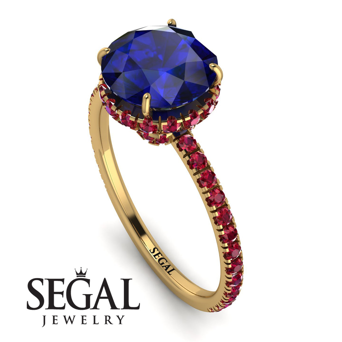 2ct Hidden Halo Sapphire Engagement Ring - Adaline No. 58