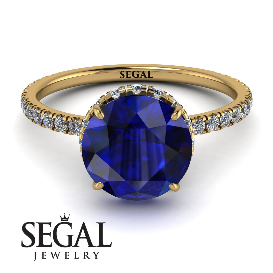 2ct Hidden Halo Sapphire Engagement Ring - Adaline No. 13