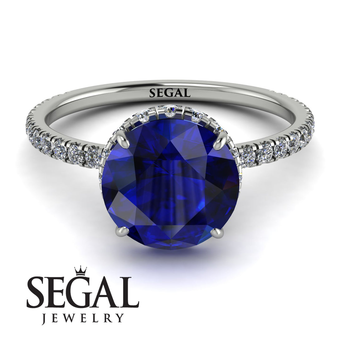 2ct Hidden Halo Sapphire Engagement Ring - Adaline No. 15
