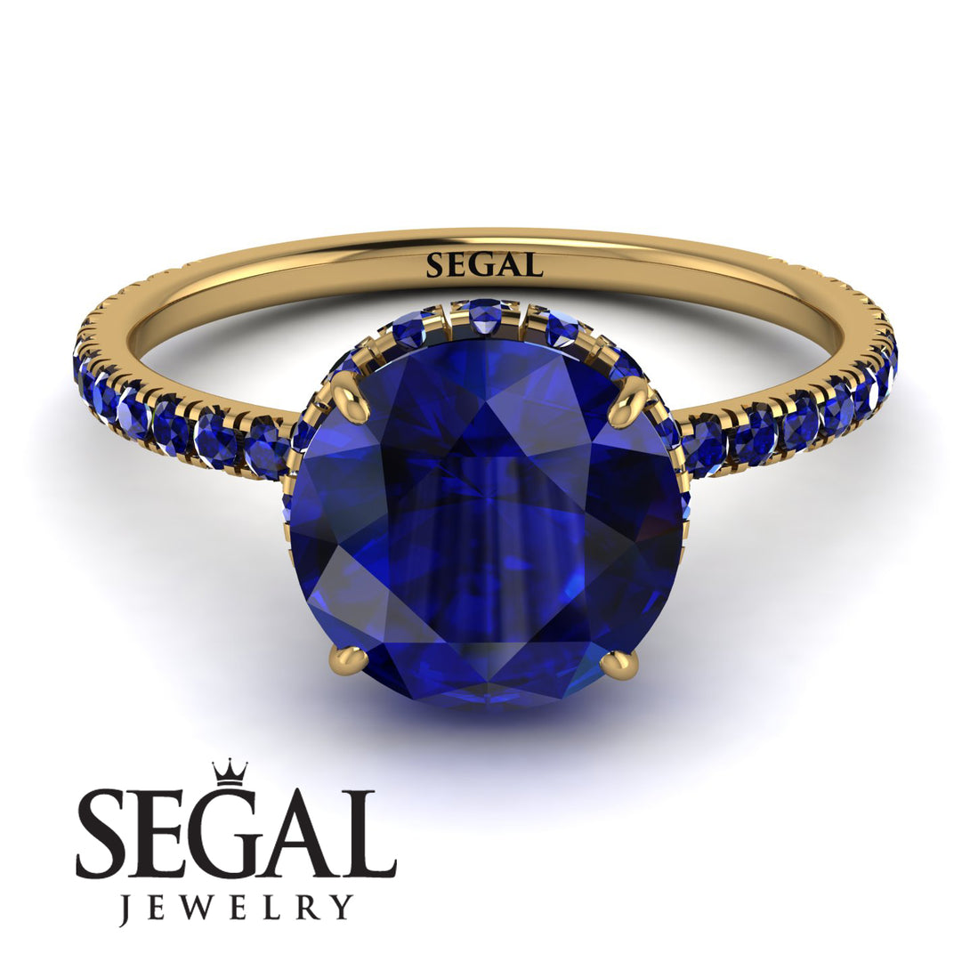 2ct Hidden Halo Sapphire Engagement Ring - Adaline No. 73