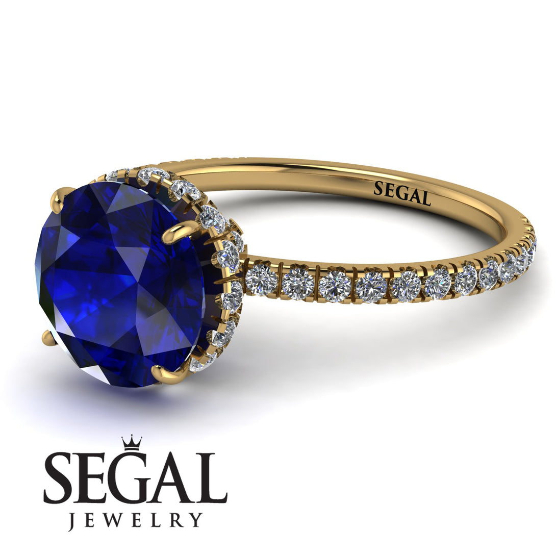 2ct Hidden Halo Sapphire Engagement Ring - Adaline No. 13