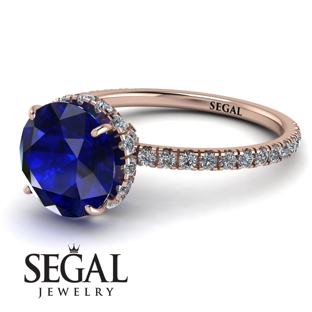 2ct Hidden Halo Sapphire Engagement Ring - Adaline No. 14