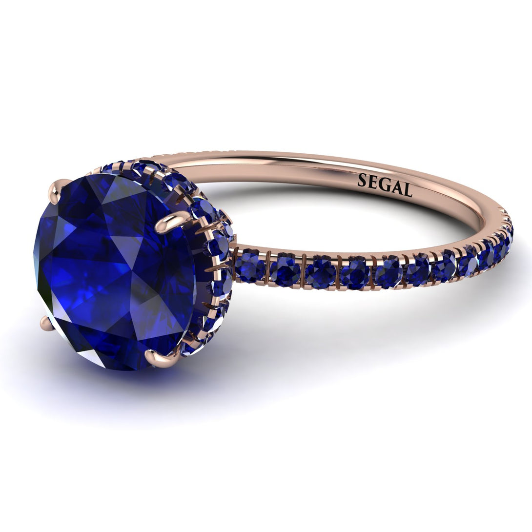 2ct Hidden Halo Sapphire Engagement Ring - Adaline No. 74
