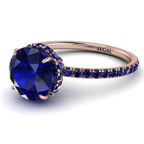 2ct Hidden Halo Sapphire Engagement Ring - Adaline No. 74 image 1