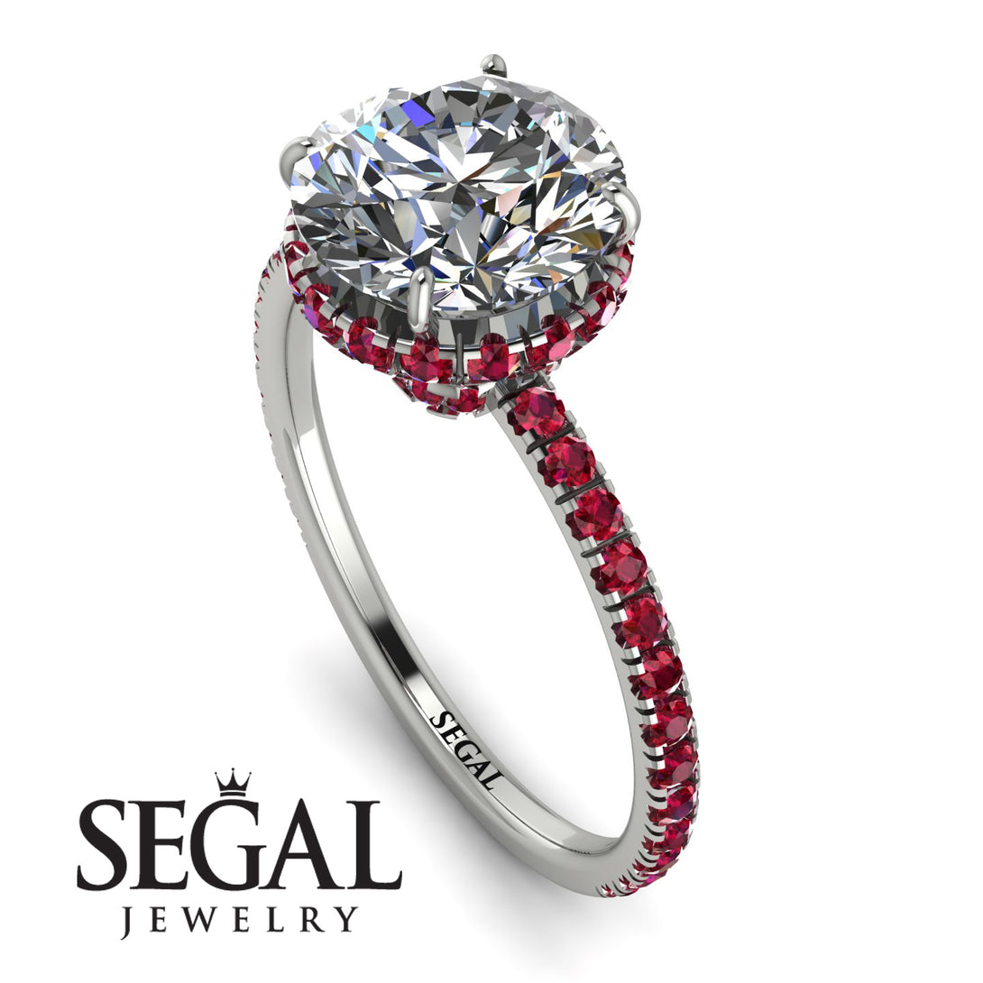2ct Hidden Halo Diamond Engagement Ring - Adaline No. 48