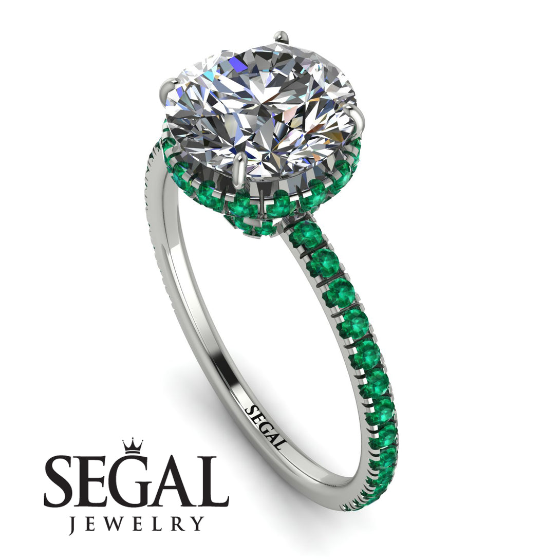 2ct Hidden Halo Diamond Engagement Ring - Adaline No. 18