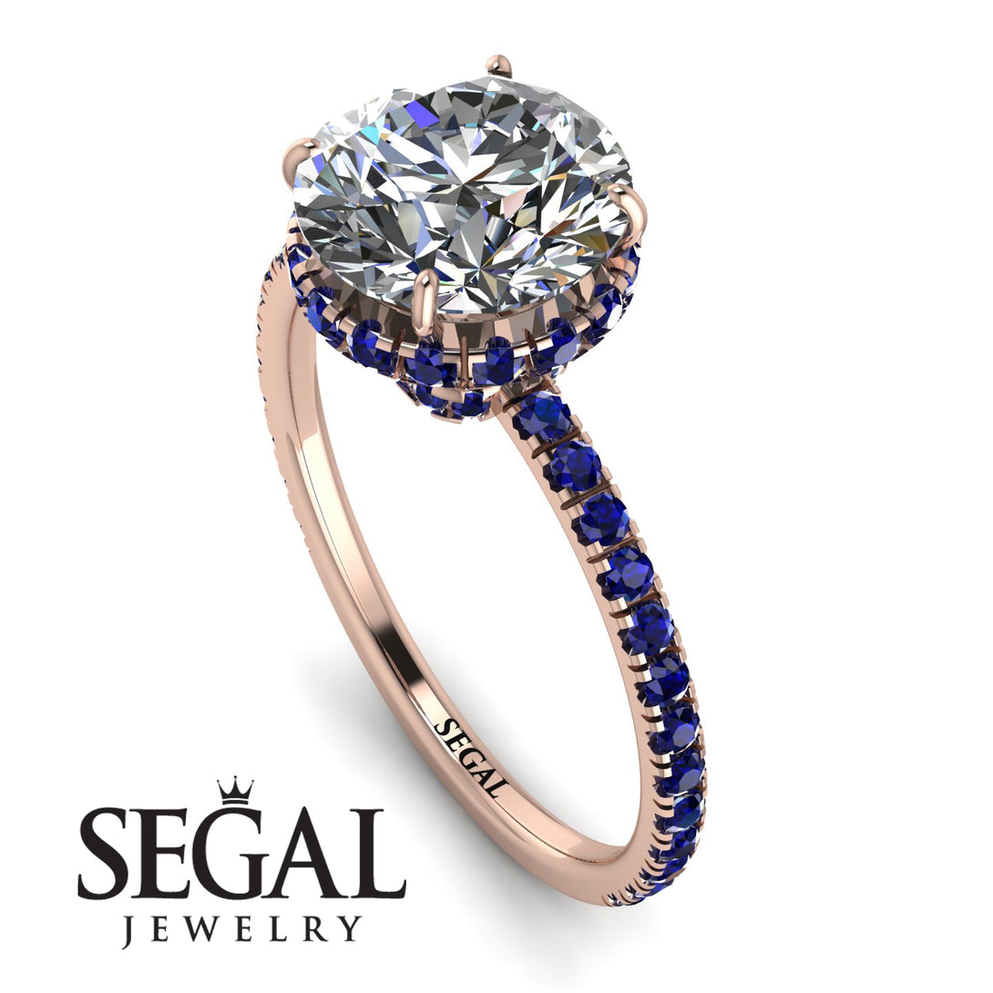 2ct Hidden Halo Diamond Engagement Ring - Adaline No. 62