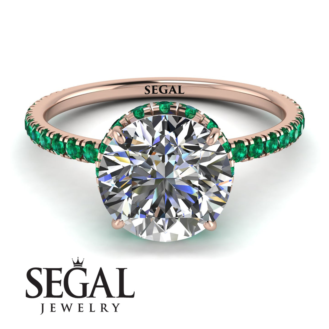 2ct Hidden Halo Diamond Engagement Ring - Adaline No. 17
