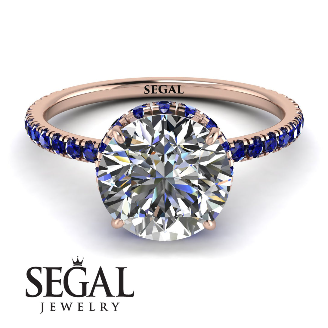 2ct Hidden Halo Diamond Engagement Ring - Adaline No. 62