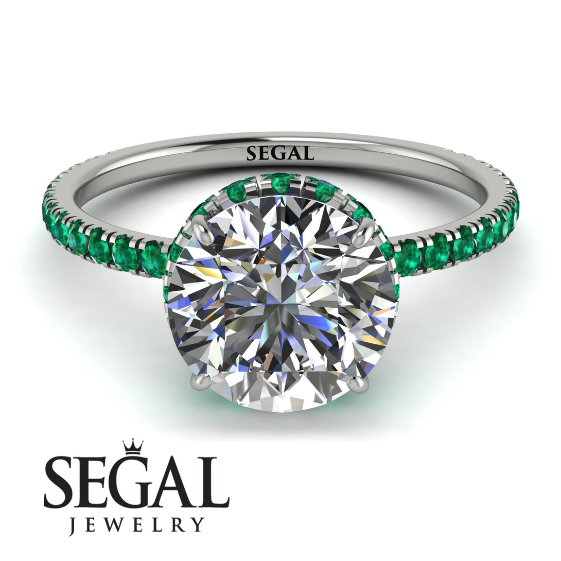 2ct Hidden Halo Diamond Engagement Ring - Adaline No. 18