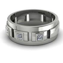 Architectural Princess Diamond Wedding Band - Henry No. 3 image 1