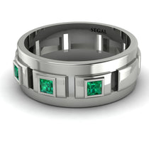 Architectural Princess Emerald Wedding Band - Henry No. 12 image 1
