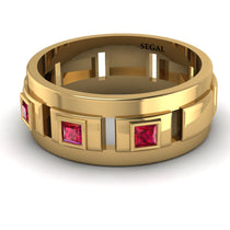 Architectural Princess Ruby Wedding Band - Henry No. 7 image 1
