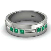 Glamorous Princess Emerald Wedding Ring - Samuel No. 12 image 1