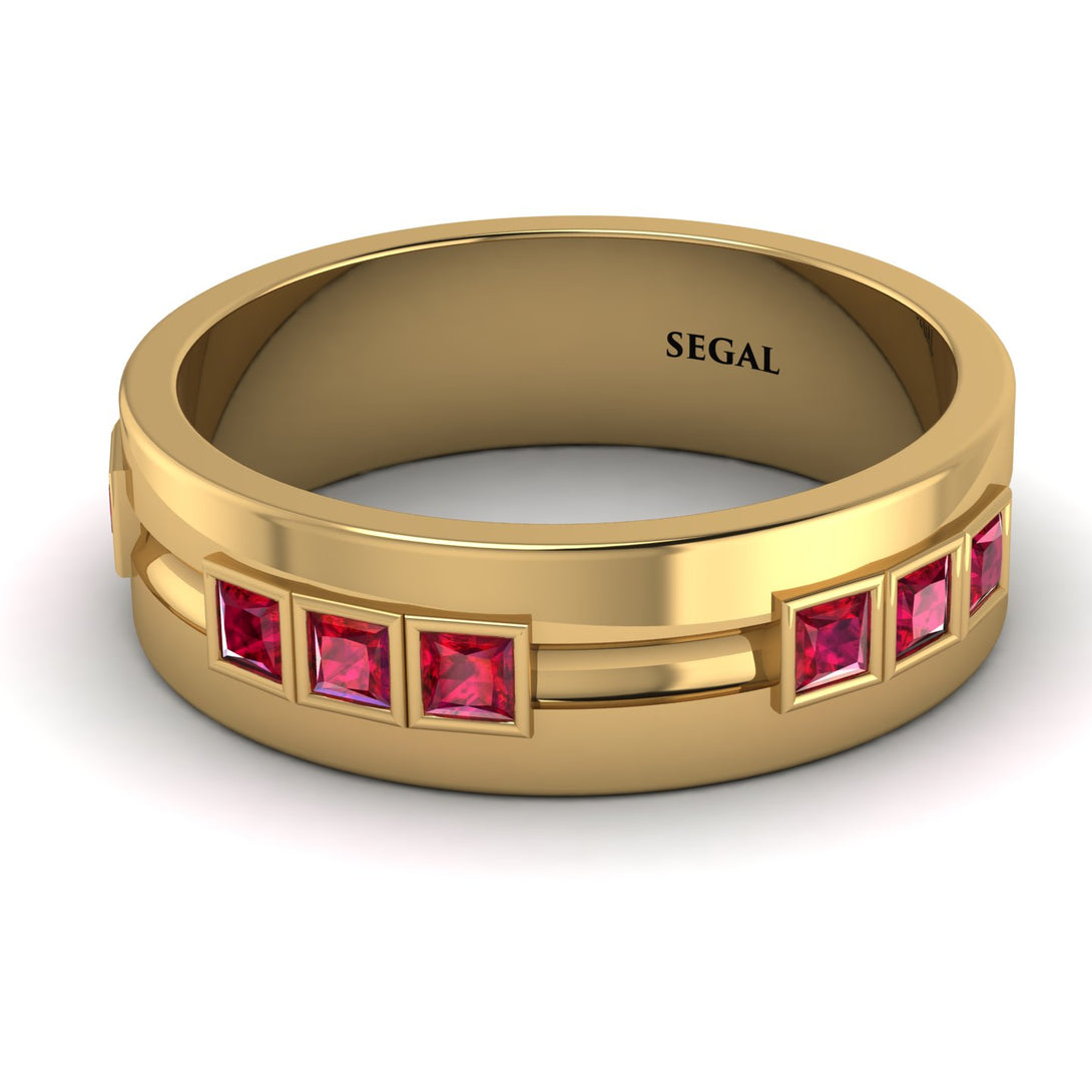 Glamorous Princess Ruby Wedding Ring - Samuel No. 7