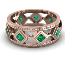 Glamorous Emerald Wedding Ring - Lucas No. 5 image 1