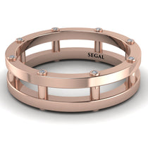 Architectural Hidden Diamond Wedding Band - Noah No. 2 image 1