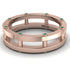 Architectural Hidden Emerald Wedding Band - Noah No. 5