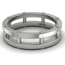 Architectural Hidden Diamond Wedding Band - Noah No. 3 image 1
