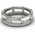 Architectural Hidden Emerald Wedding Band - Noah No. 6