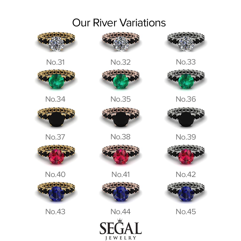 Fancy Emerald Engagement Ring - River No. 5