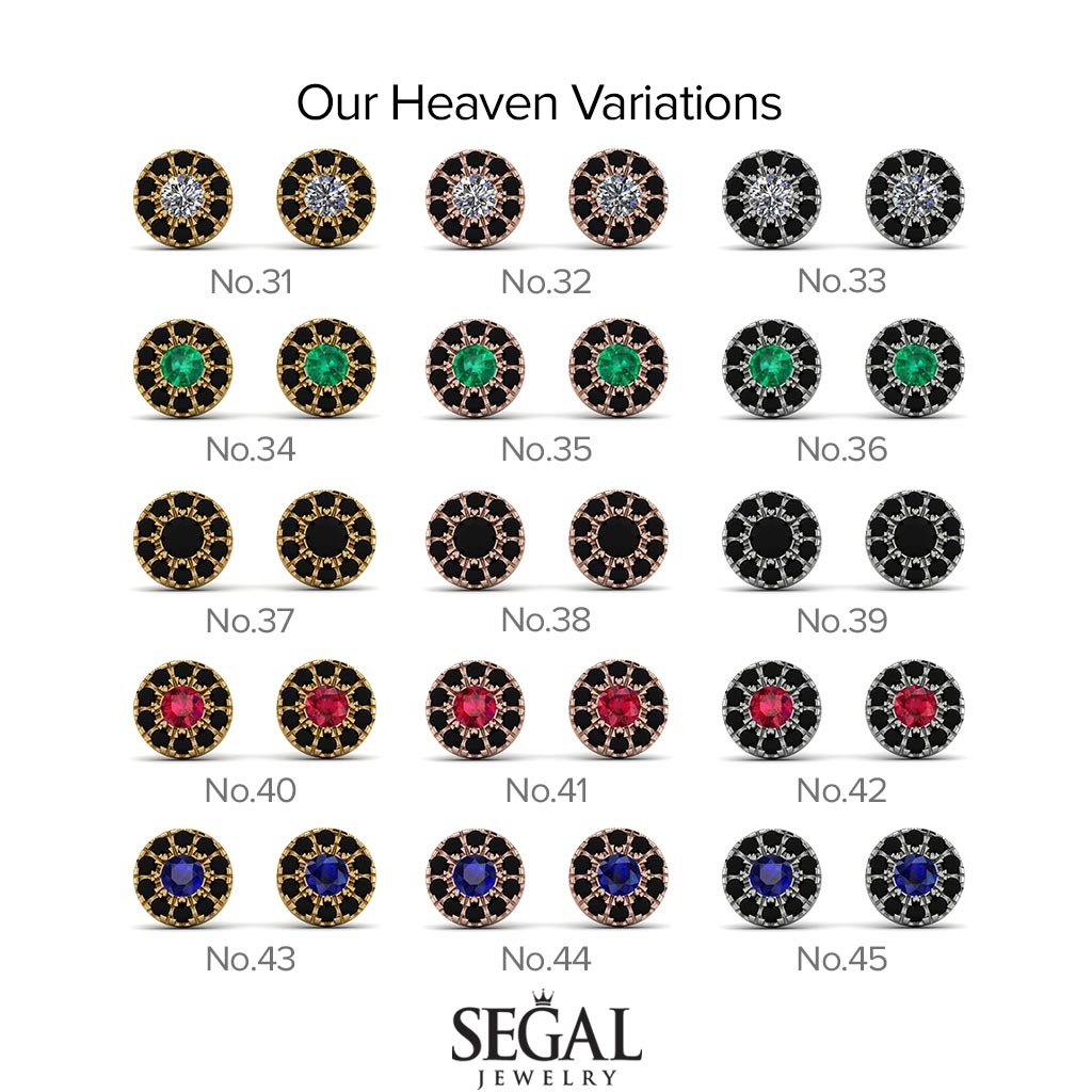 Halo Sapphire Earrings - Heaven No. 73