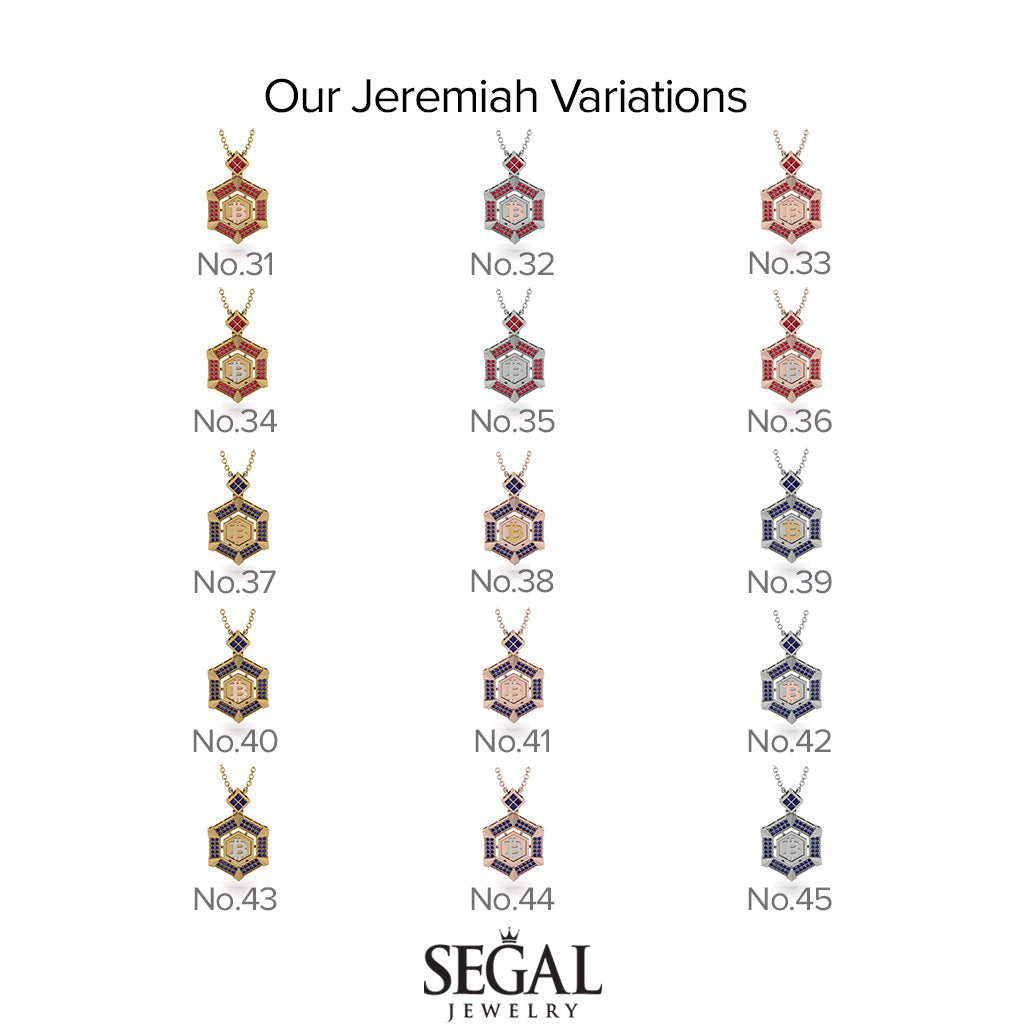 Hexagon Black Diamond Bitcoin Pendant - Jeremiah No. 24