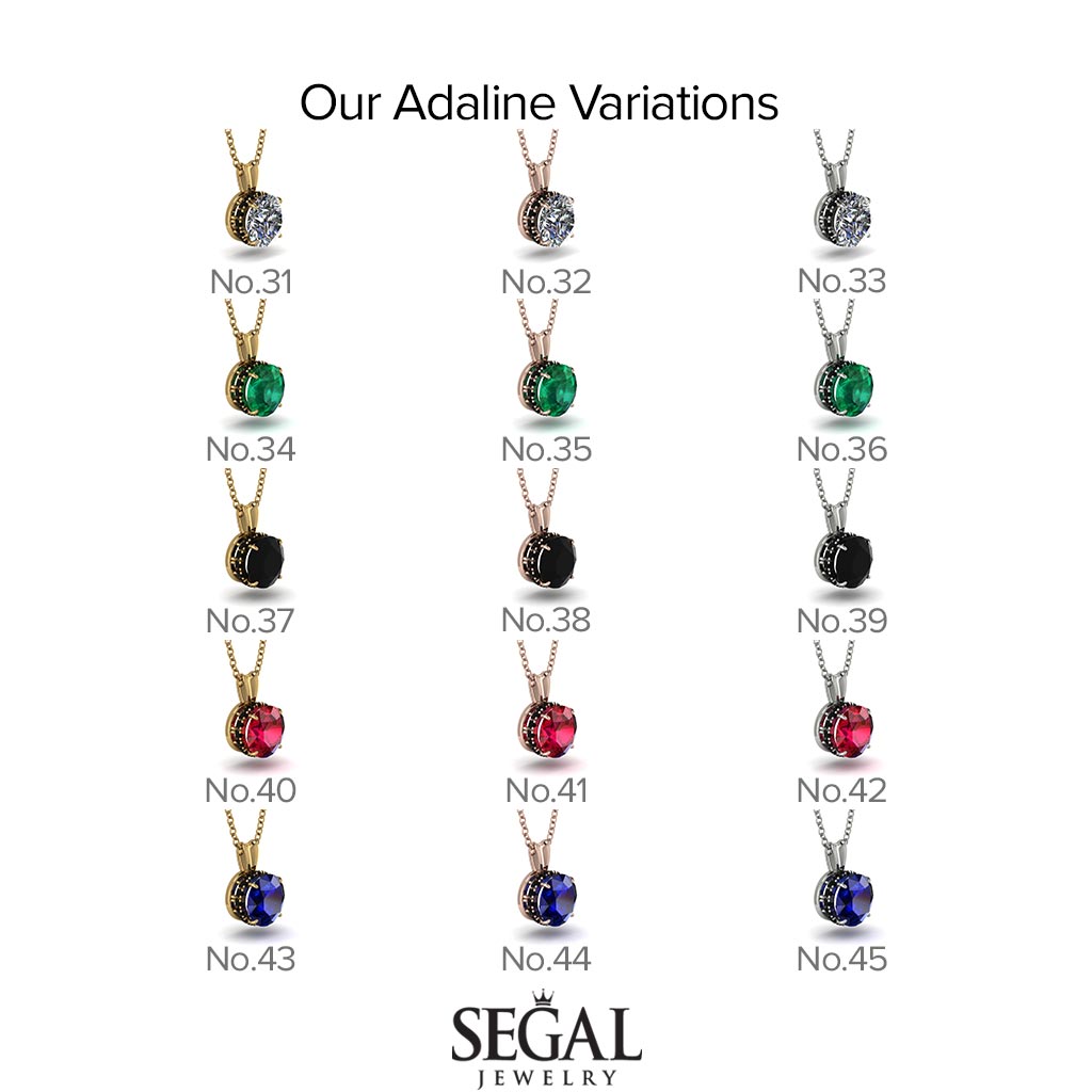 Ruby Necklace With Hidden Halo - Adaline No. 71