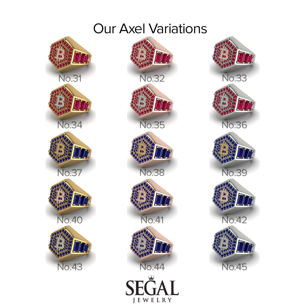 Bitcoin Ruby Signet Ring - Axel No. 31