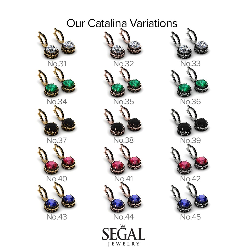 Hidden Halo Emerald Hoop Earrings - Catalina No. 49