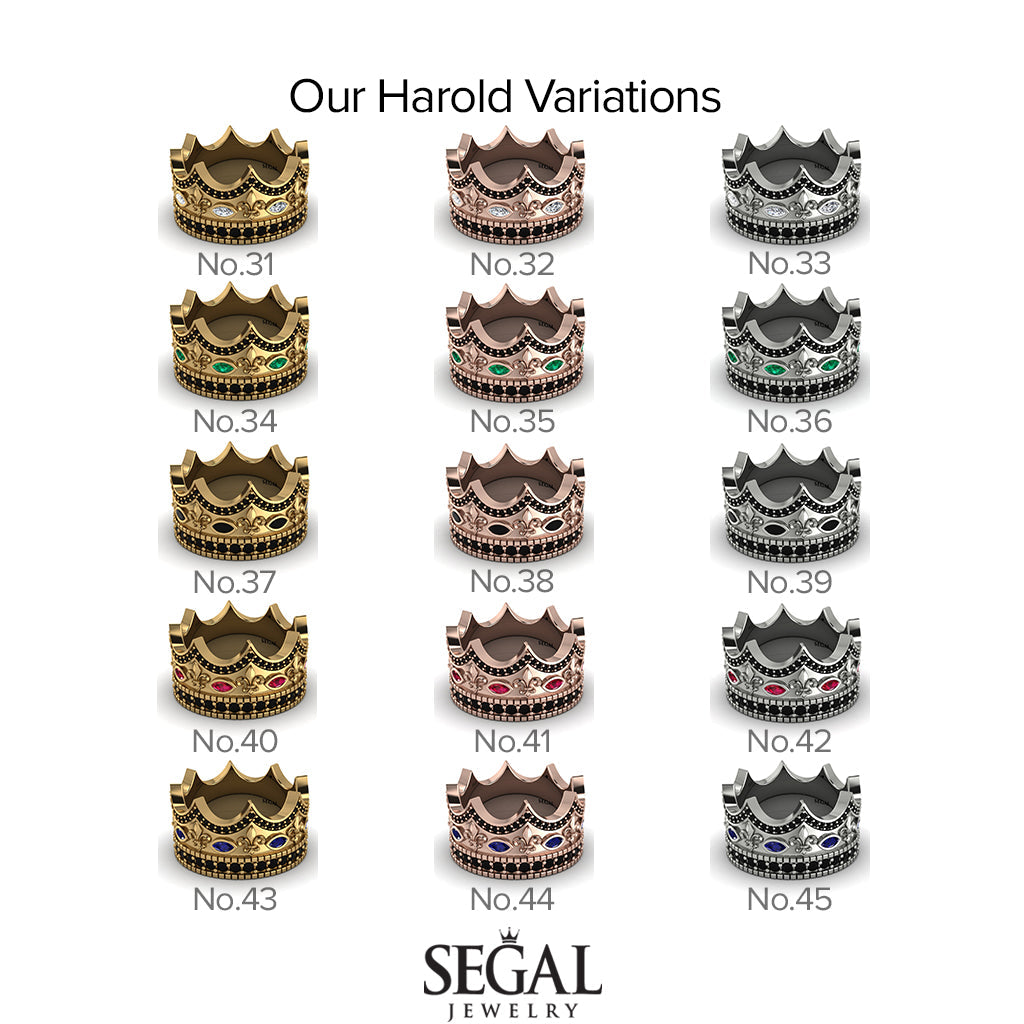 Royal Diamond Crown Ring For Men - Harold No. 10