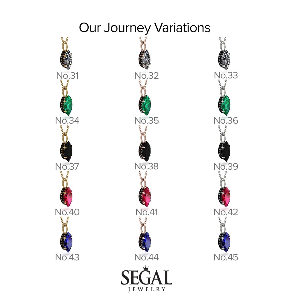 Hidden Halo Marquise Sapphire Necklace - Journey No. 74