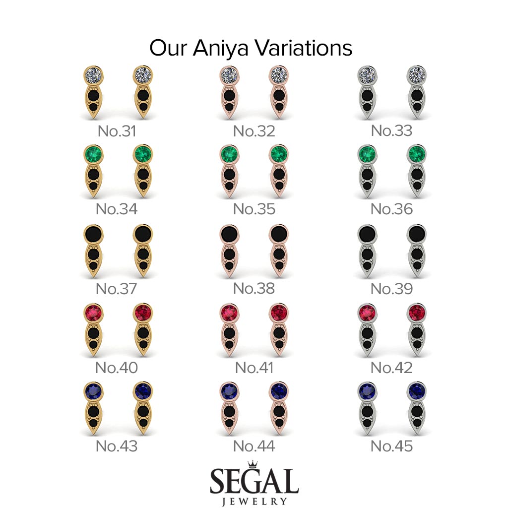 Bezel Diamond Earrings In Pear Shaped - Aniya No. 3